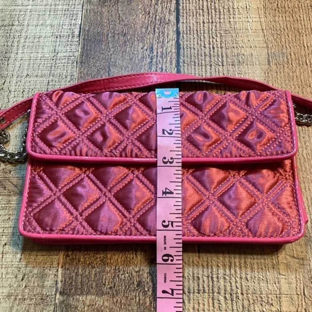 Y2K The‎ Limited Hot Pink Quilted Satin Patent Shoulder Bag Clutch on Chain